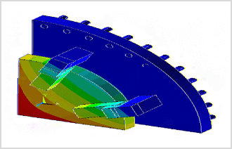 Finite element analysis for structural strength problem  of bomb explosion chamber.
