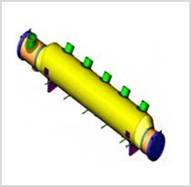 Sample of 3D CAD for precise design of shell & tube heat exchanger.